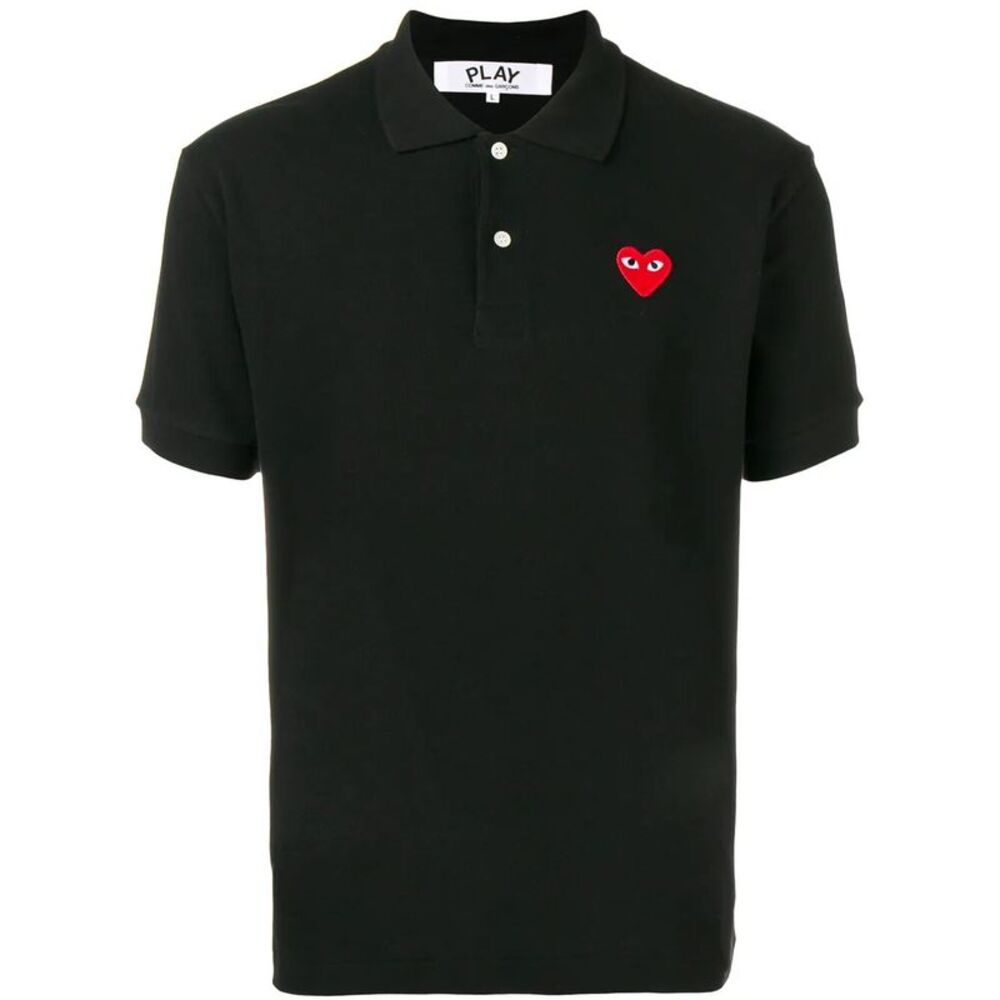 Comme Des Garçons Play Men Red Heart Cotton Polo Shirt